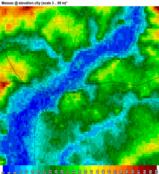 Messac elevation map