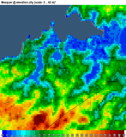 Mesquer elevation map