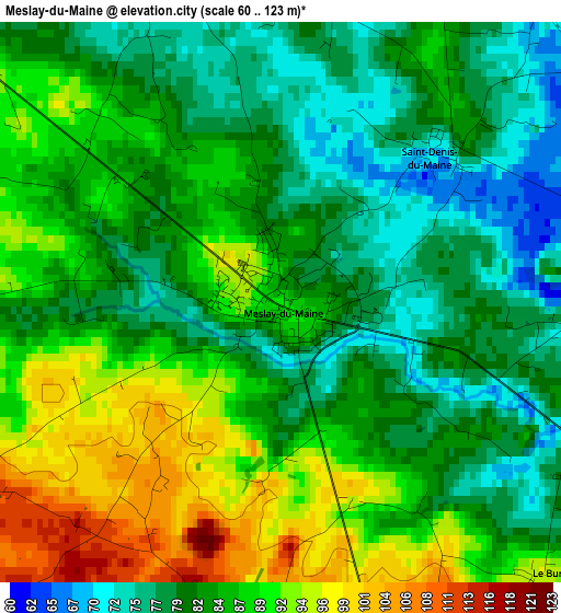 Meslay-du-Maine elevation map