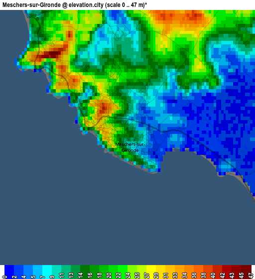 Meschers-sur-Gironde elevation map