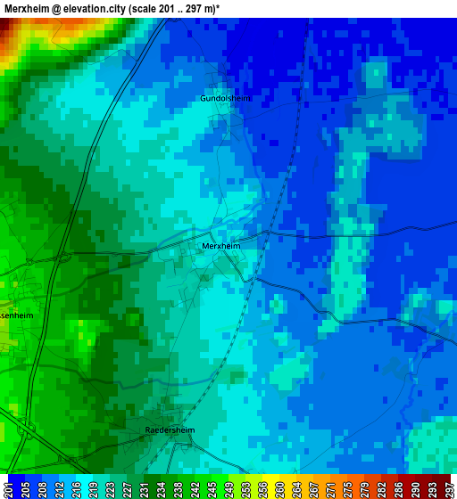 Merxheim elevation map