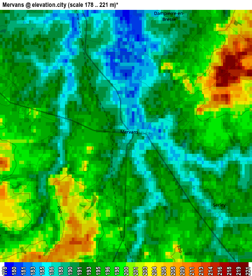 Mervans elevation map