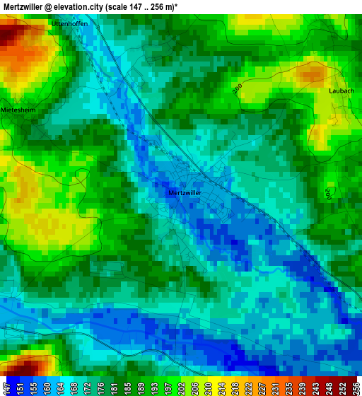 Mertzwiller elevation map