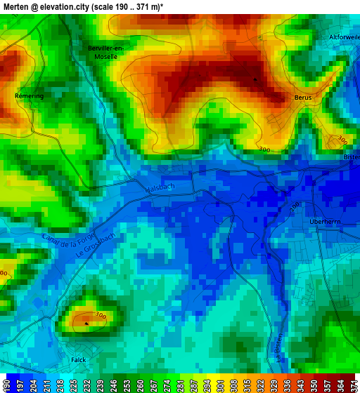 Merten elevation map