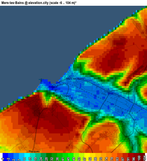 Mers-les-Bains elevation map