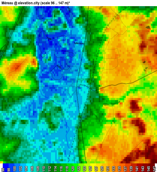 Méreau elevation map