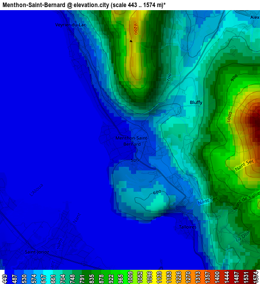 Menthon-Saint-Bernard elevation map