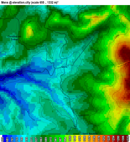 Mens elevation map