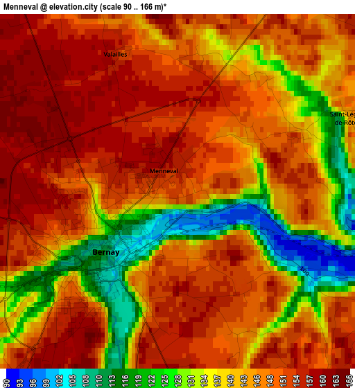 Menneval elevation map