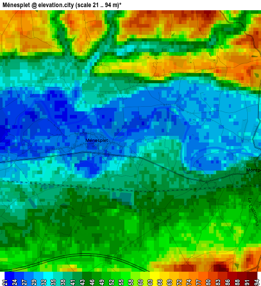 Ménesplet elevation map