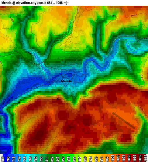 Mende elevation map