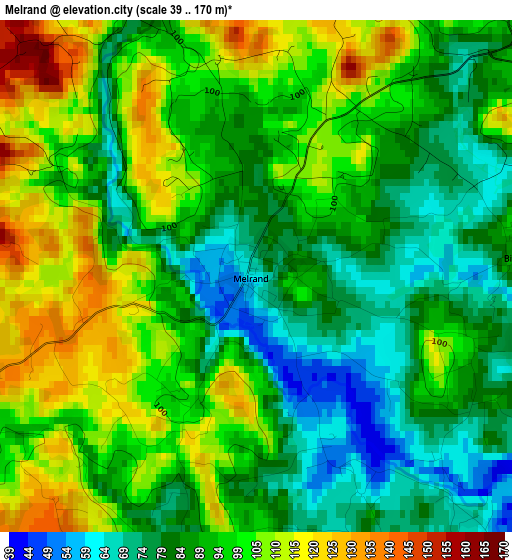 Melrand elevation map