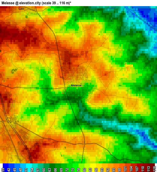 Melesse elevation map