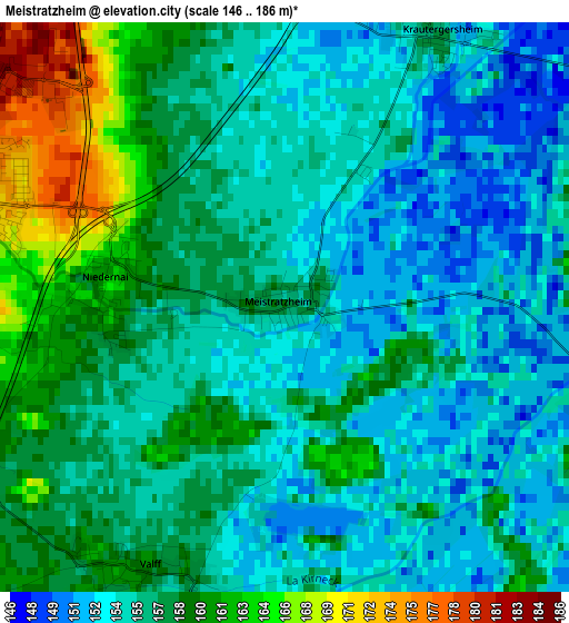 Meistratzheim elevation map