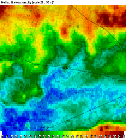 Meillac elevation map