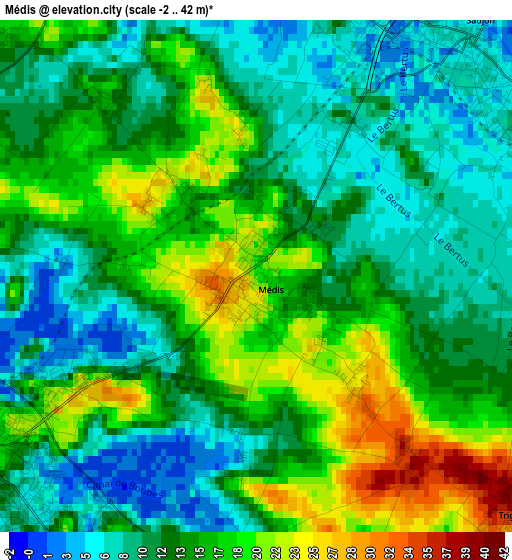 Médis elevation map