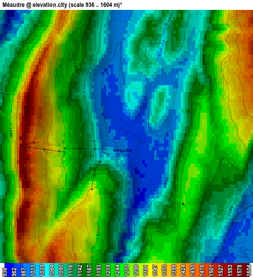 Méaudre elevation map