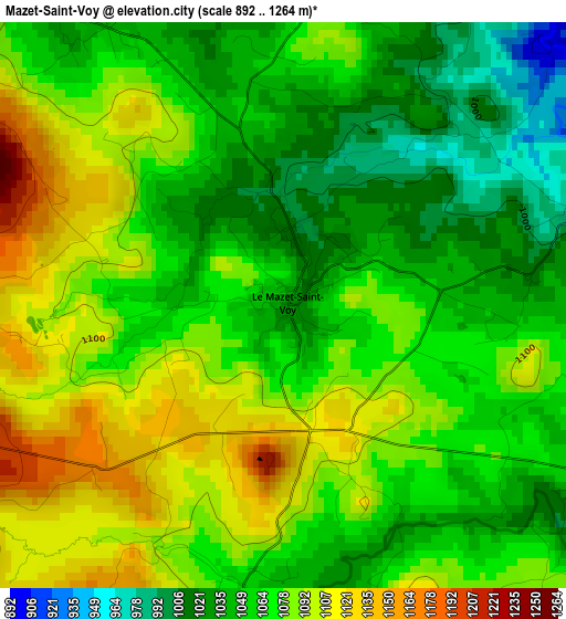 Mazet-Saint-Voy elevation map