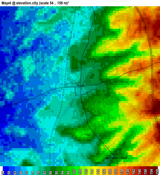 Mayet elevation map