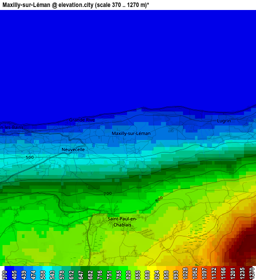 Maxilly-sur-Léman elevation map