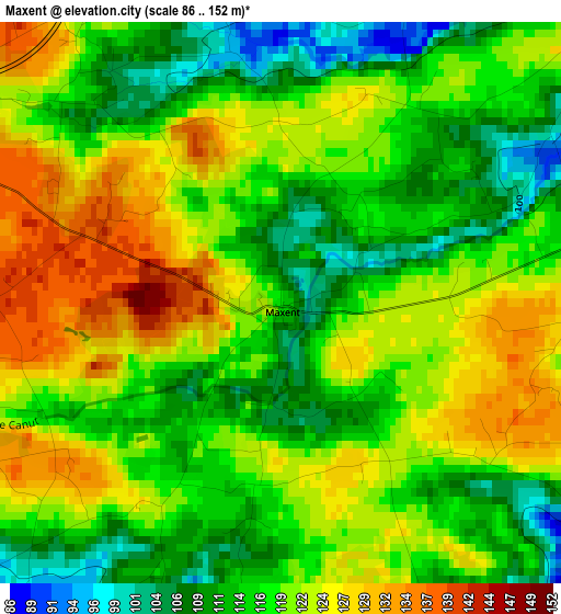 Maxent elevation map