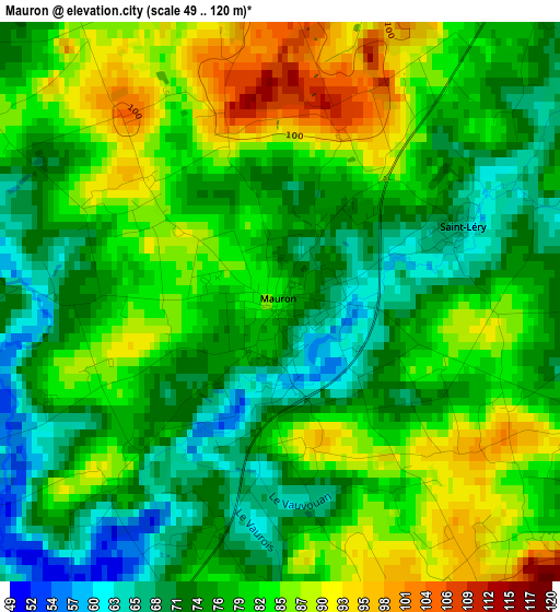 Mauron elevation map