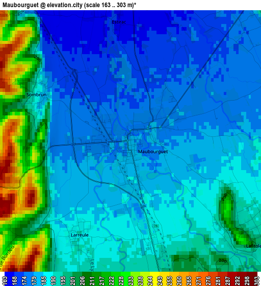 Maubourguet elevation map