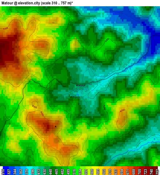 Matour elevation map