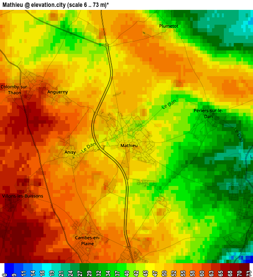 Mathieu elevation map