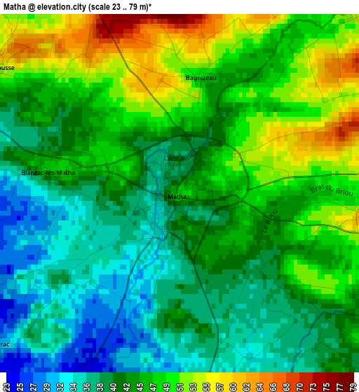 Matha elevation map