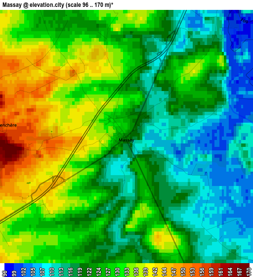 Massay elevation map