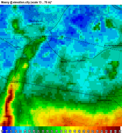 Masny elevation map