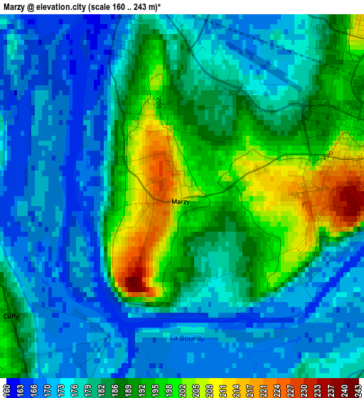 Marzy elevation map