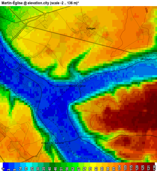 Martin-Église elevation map