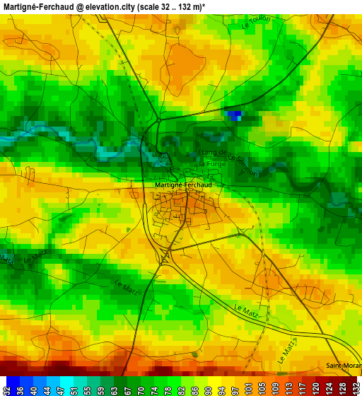 Martigné-Ferchaud elevation map