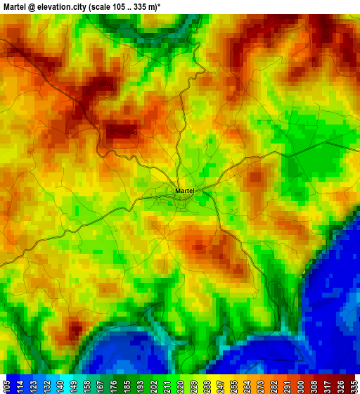 Martel elevation map