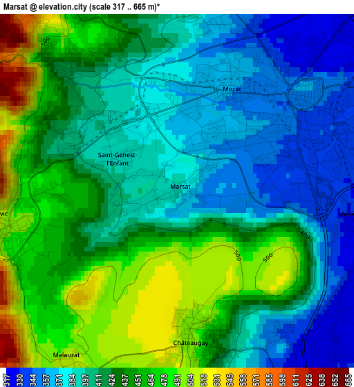 Marsat elevation map