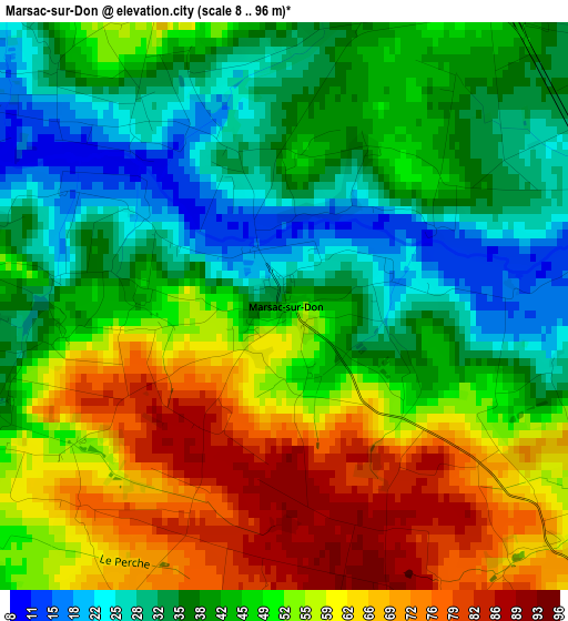 Marsac-sur-Don elevation map