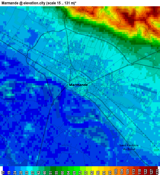 Marmande elevation map