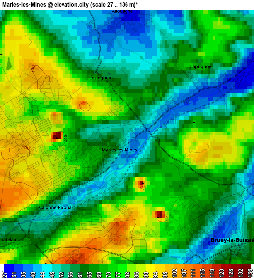 Marles-les-Mines elevation map