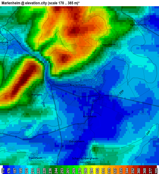 Marlenheim elevation map