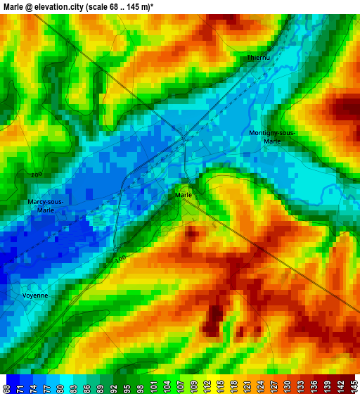 Marle elevation map