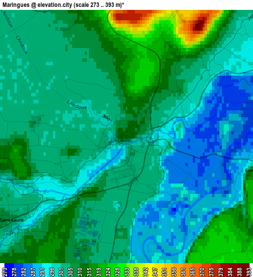 Maringues elevation map