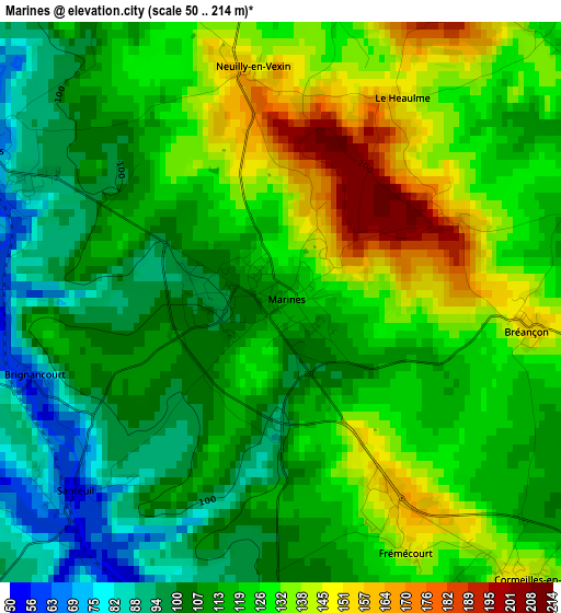 Marines elevation map