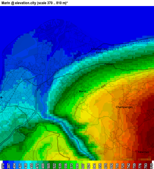 Marin elevation map