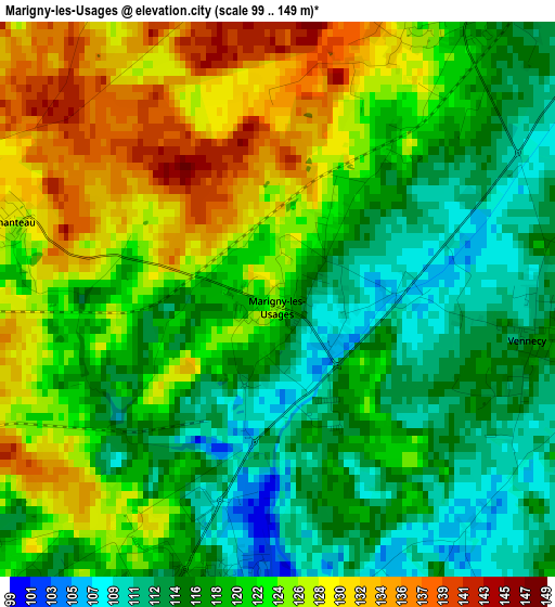 Marigny-les-Usages elevation map