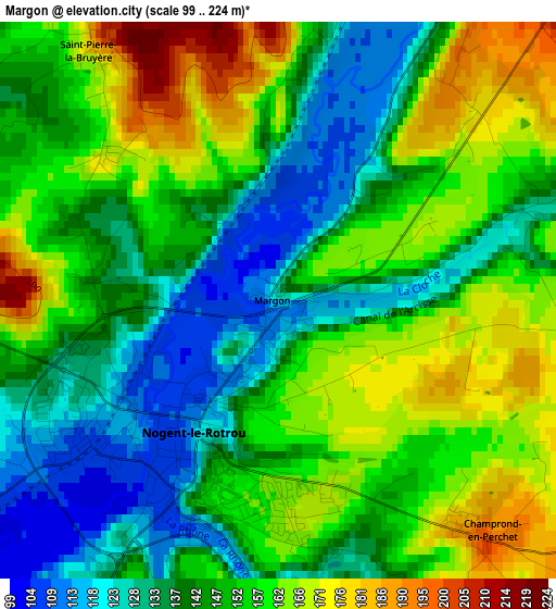 Margon elevation map