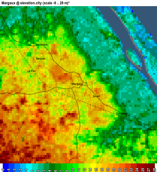 Margaux elevation map