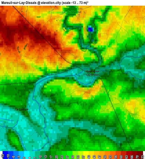 Mareuil-sur-Lay-Dissais elevation map