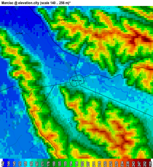 Marciac elevation map